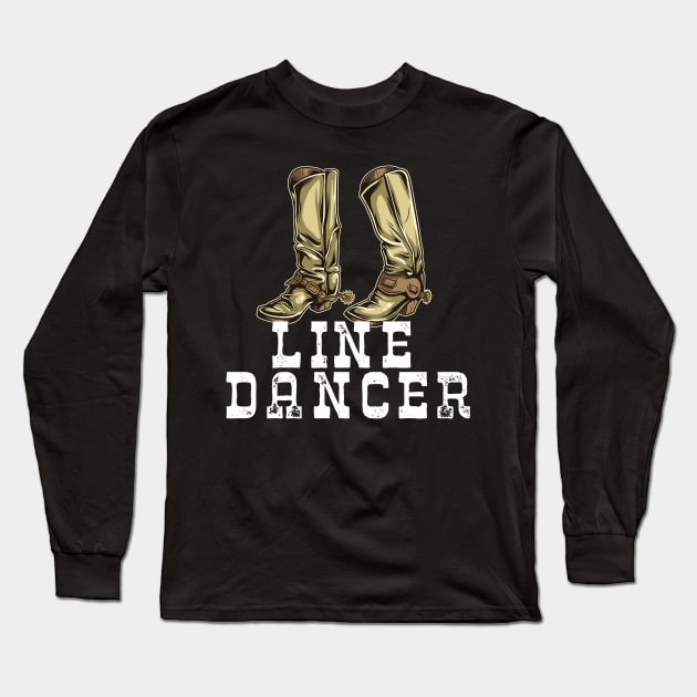 Line Dancer Boots Design Long Sleeve T-Shirt by echopark12